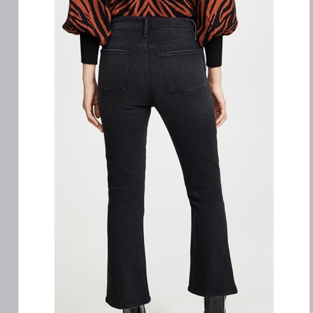 Frame Le Sylvia Kick Boot Jeans in Black, Size 23 - Picture 4 of 7